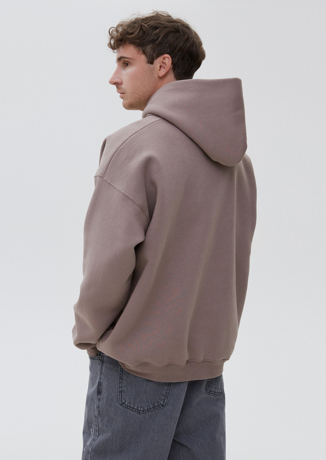 Taupe color hoodie sale